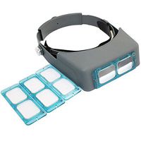 SKYZONAL Headband Magnifier Jewelry Visor Opitcal Glass Binocular Magnifier With Lens -1.5X 2X 2.5X 3.5x Magnification, 4" Focal Length
