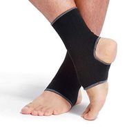 Neotech Care Ankle Support Sleeve (1 Pair) - Open Heel, Light, Elastic & Breathable Knitted Fabric - Medium Compression - for Men, Women, Kids - Right or Left Foot - Black Color (Size M)
