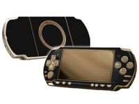 Matte Black Vinyl Decal Faceplate Mod Skin Kit for Sony PlayStation Portable 2000 (PSP-Slim) Console by System Skins