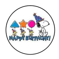 LLStickers 48 Envelope Seals Labels Stickers Snoopy Birthday, 1.2"