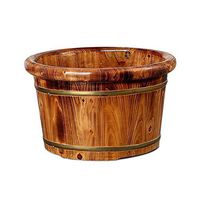 Foot Tub， Pedicure Barrel， Cedar Solid Wood Foot Basin，Household Foot Spa Wooden Tub， Foot Tub for Soaking Feet， Bilateral Thickening Wooden Tub
