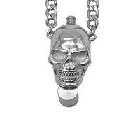 Halloween Creative Stainless Steel Necklace Portable Mini Personal Tube (Silver)
