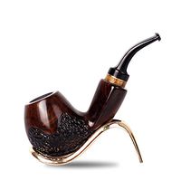 Smoking Pipe,Handmade Tobacco Smoking Pipe,3 in 1 Scraper Pipe Cleaners Filter Balls Rosewood-H