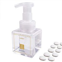 Hand Sanitizer Refill Effervescent tablet, Hand Soap for Deep Cleaning & Gel Kills 99% of Germs, 250ml Portable Empty Bottle + 20pcs Tablets