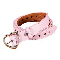 Tomppy Women Leather Belts Adjustable Skinny Waist Belt with Girdle Love Shape Buckle Waistband Belt for Dress Jeans (Free Size, Pink)