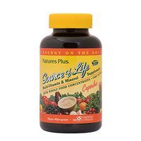 NaturesPlus Source of Life Multivitamin - 180 Vegetarian Capsules - Whole Food Multivitamin & Mineral Supplement - Supports General Health, Energy Booster - Gluten-Free - 20 Servings