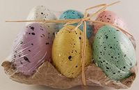 Greenbrier Colorful Speckled Easter Egg 6 Pack Cartons Decor Clear Cello Wrapped