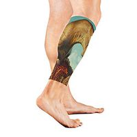 Stretch Sport Calf Sleeve Dinosaur Eat Protective Guard for Men Women - Best Footless Compression Socks for Shin Splints, Running,Basketball Football (1 Pair)