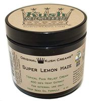 Kush Creams - Super Lemon Haze - Emu Oil & Hemp Oil Infused w/ 30+ Herbal Ingredients - Topical Pain Relief Cream with Aromatherapy - Award Winning - Doctor Recommended - Lab Tested - 4 oz Jar