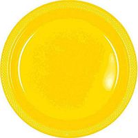 Amscan 43031.09 Sunshing Plastic party-plates, 9", Yellow Sunshine