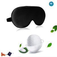 100% Silk Sleep Mask & Blindfold, Soft Eye Mask with Adjustable Head Strap, Deep Rest Eye Masks for Sleeping Night Eyeshade, Comfortable Eye Cover for Travel, Shift Work & Meditation (Black)