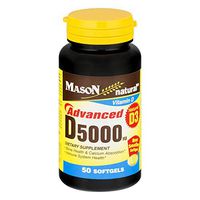 Mason Natural Advanced D5000 IU Softgels 50 Soft Gels (Pack of 5)