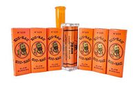 Bundle-6 Packs Zig Zag Orange 1 1/4 Rolling Papers Plus Zig Zag 78 MM Roller Plus Acrylic Storage Tube