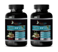 Brain Booster Supplements for Men - Organic Hemp Seed Oil 1000MG - Hemp Seeds Oil Organic - 2 Bottles 240 Liquid Capsules