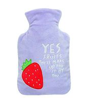Lovely Medium Hot Water Bottle with Plush Cover, Lightweight Portable, 1 Liter