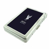 She Power Princess Em1 Hip Silver Cigarette Case With Built In Lighter 4.75" X 2.75" Id Holder Metal Wallet RFID Protection