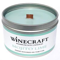 WOODEN WICK Aromatherapy Candle - Wine Scented Soy Wax (Mojito Lime)