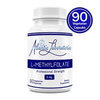 Atlantic Laboratories (5-MTHF) L-Methylfolate 5 mg - 5000 mcg - 90 Vegetarian Capsules - Professional Strength Active Folate, Filler & Gluten Free, Non-GMO
