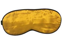 Amint Contoured Design Finest Charmeuse Sleep Eye Mask Blindfold with Ear Plugs Travel Gold,7.9"*3.5"