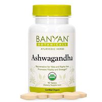 Banyan Botanicals Organic Ashwagandha Supplement – Withania somnifera – for Adrenal Support, Healthy Immune System, Stress Relief, Strength & More* – 90 Tablets – Non-GMO Sustainably Sourced Vegan