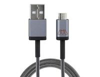 MOS Spring | Micro USB Cable â€" Aluminum Heads, Steel Spring Relief & Exoskeleton Braided Jacket - Deep Grey, 6 ft.