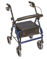 Essential Medical Supply The Blazer 4 Wheel Walker with 8" Wheels and Pouch/Basket in Blue
