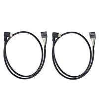 Duttek (2-Pack) 50CM 90 Degree Right Angle Micro USB Male to 5 Pin Motherboard Female Adapter Dupont Extended Cable(Micro USB M/5Pin)