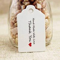 OBELLA BOUTIQUE happy valentines day wedding tags with red colors heart white/kraft paper wedding favor tags candy favors Gift Tags 100pcs 3x5cm