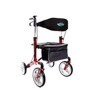 Atlantis" Lightweight Walker Rollator With Seat and Bag, 10" Wheels Fold Up Removable Back Support, Red