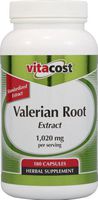 Vitacost Valerian Root Extract - Standardized - 1,020 mg per Serving - 180 Capsules
