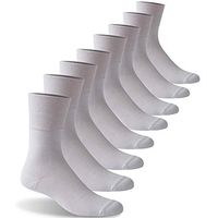 Facool Wide Ankle Socks Diabetic, Men Women Moisture Wicking No Blister Anti Skid Cotton Cushion Non Binding Socks 8 Pairs White X-Large