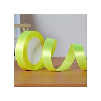 22Meters/Roll 20Mm 2Cm Silk Satin Ribbons Baby Shower Birthday Party Wedding Engagement Christmas Halloween Gift Wrapping Ribbon,Neon Yellow