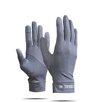 Yjdr Unisex Ice Silk Sunscreen Gloves Thin Section Summer Quick-Drying Driving Ultra-Thin Touch Screen Sunscreen Gloves Cycling Anti-Skid Sports Riding Gloves (Color : Light Gray, Size : L)
