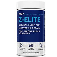 RSP NUTRITION  Z-Elite - Natural Sleep and Recovery Supplement with Melatonin, Magnesium, Zinc for Sleep Aid and Muscle Recovery, 180 Caps (Packaging May Vary), 8.6 Ounce
