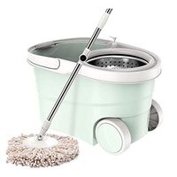 DXDAJ Spin Mop Bucket with - Stainless Steel 360 Spin Dry Basket & Telescopic Handle Pole, Hurricane Spinning Mop Bucket Kit (Color : Green)