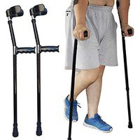 XIAOXIAO Adjustable Walking Crutch, Double Crutch Lightweight Aluminum Alloy Adjustable Height Crutch, Suitable for Middle-Aged and Elderly People Who Have Difficulty Walking