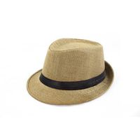 Faddism GHAT57BN02 Brown Fedora Hat Features Full Straw and Refresh Feelings