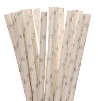 Twinkle Twinkle Little Star Paper Straws (silver star, 50)