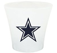 NEW! 3 Gallon Oval Shaped Wastebasket in a Clear Plastic Finish that Features Your Choice of a Football Team Logo and a Free Trash Can Liner! (Cowboys)