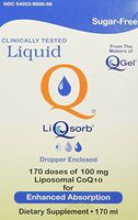 LiQsorb Liposomal CoQ10 (170ml Bottle) 100mg per 1 ml (Non Flavored, Sugar Free, Non-GMO) 170 Servings