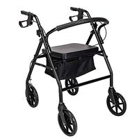 Binlin Rolling Walker,4 Wheel Medical Rolling Walker with Seat & Bag - Mobility Aid for Adult, Senior, Elderly & Handicap - Iron Tubes & Nylon Fabric Chair