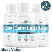 Calm Legs Natural Sleep Aid for Natural Itching, Crawling, Tingling and Leg Jerk Relief with Iron, Magnesium, and Valerian Root (60 Tablets) (90 Day Supply (Save 10))