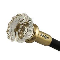 Round Glass with Clear Inlay Door Knob Cane - Circa 1923 Design Reproduction - Reinforced Carbon Graphite shafts.