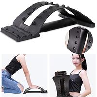 Fine Multi-Level Lumbar Support Device - Immediate Relief for Back Pain, Herniated Disc, Sciatica, Scoliosis,Lower and Upper Back Stretcher Support and Pain Relie (Black)