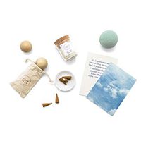Calm Club Scented Relaxation Kit - Includes Baoding Balls, Bath Bomb, Sandalwood Incense Cones, Incense Dish, Patchouli Soy Candle and Calm Card - Home Spa Relaxation Gift Set for Women