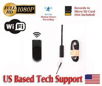 1080P HD WIFI PINHOLE SPY CAMERA with Motion Detection, DC or battery Powered, Micro SD Card Slot, Portable Mini WiFi DIY Hobbie Sport Wearable Mobile Hidden Nanny Cam Spy Gadget