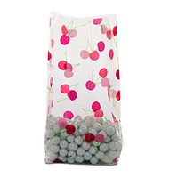 25ct. Small Pink Red & Plum Cherries 7x2x3" Cello Cellophane Treat Food Snack Bags ngKE -505