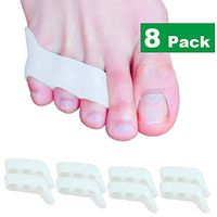 8 Pack Pinky Toe Separator & Protectors, Bunion Pads for Overlapping Toe, Curled Pinky Toes Correct and Protect