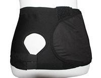Safe n' Simple Unisex Ostomy Hernia Support Belt with Adjustable Hole, Stoma Hernia Belt, Right Hole, 8", Black, XX-Large