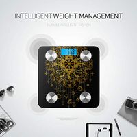 LYAOE Bluetooth Body Fat Scale Isolated Mandala Pendants On Smart Wireless Scale with LCD Display Measuring Body Weight Bmi and Health Digital Scale